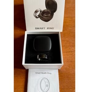 Black Smart Ring Fitness Tracker Gesture Control 5ATM Waterproof Long Batt Sz 11